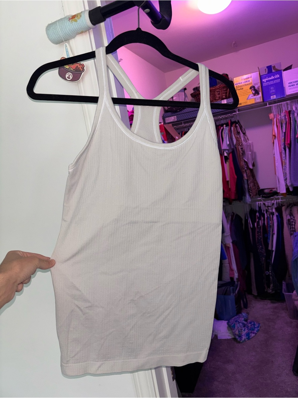 lululemon athletica White Ribbed Tank Top